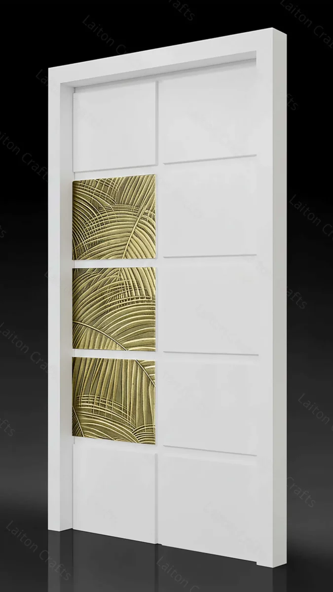 Modern Curved Leaf Brass Panel Design | Contemporary Nature-Inspired Decorative Panel