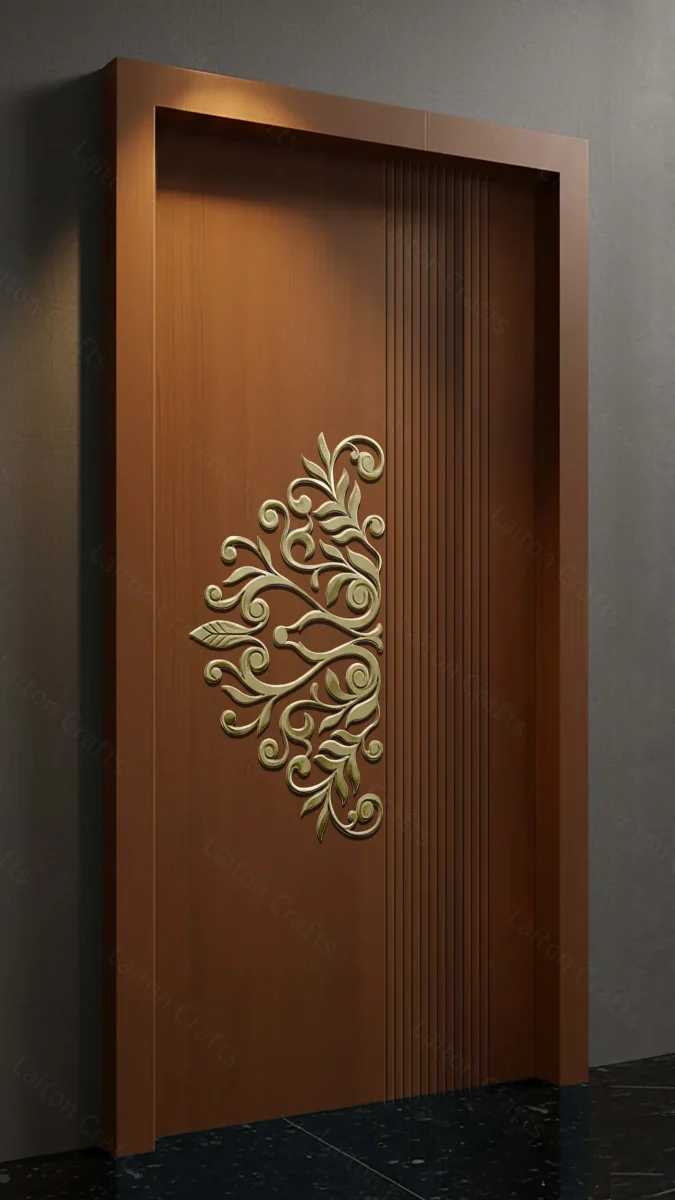 Brass Floral Vine Design Panel | Luxury Decorative Brass Artwork