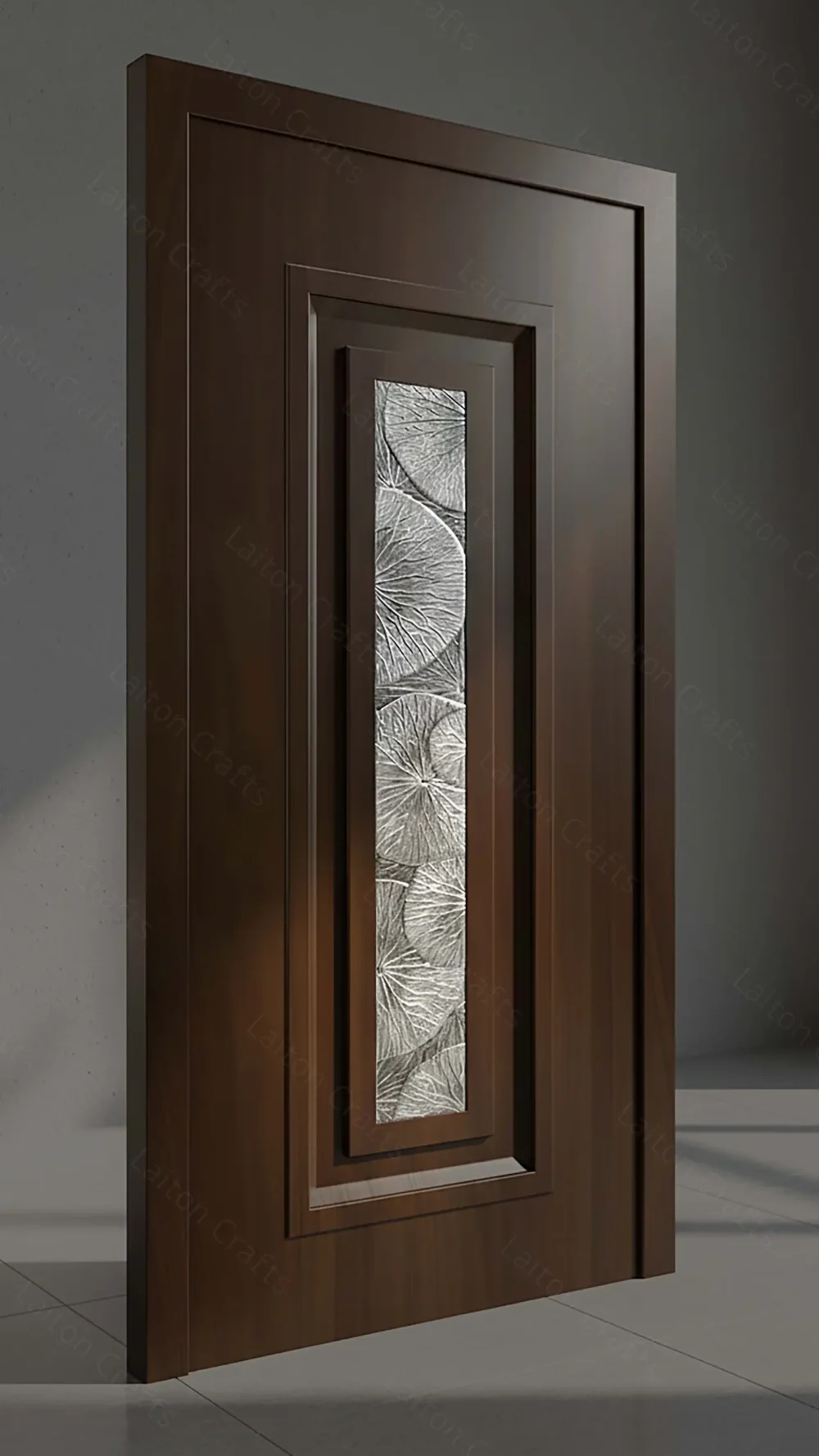 Modern White Metal Lotus Leaf Design Panel | Contemporary Decorative Metal Artwork