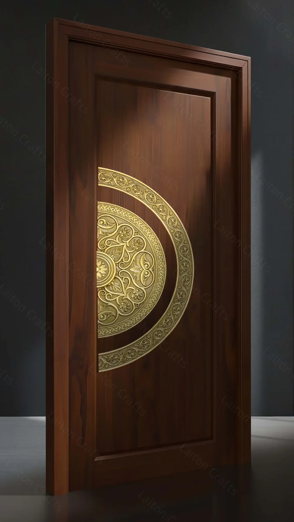 Grand Circular Ornament Brass Main Door Design | Classical Decorative Feature
