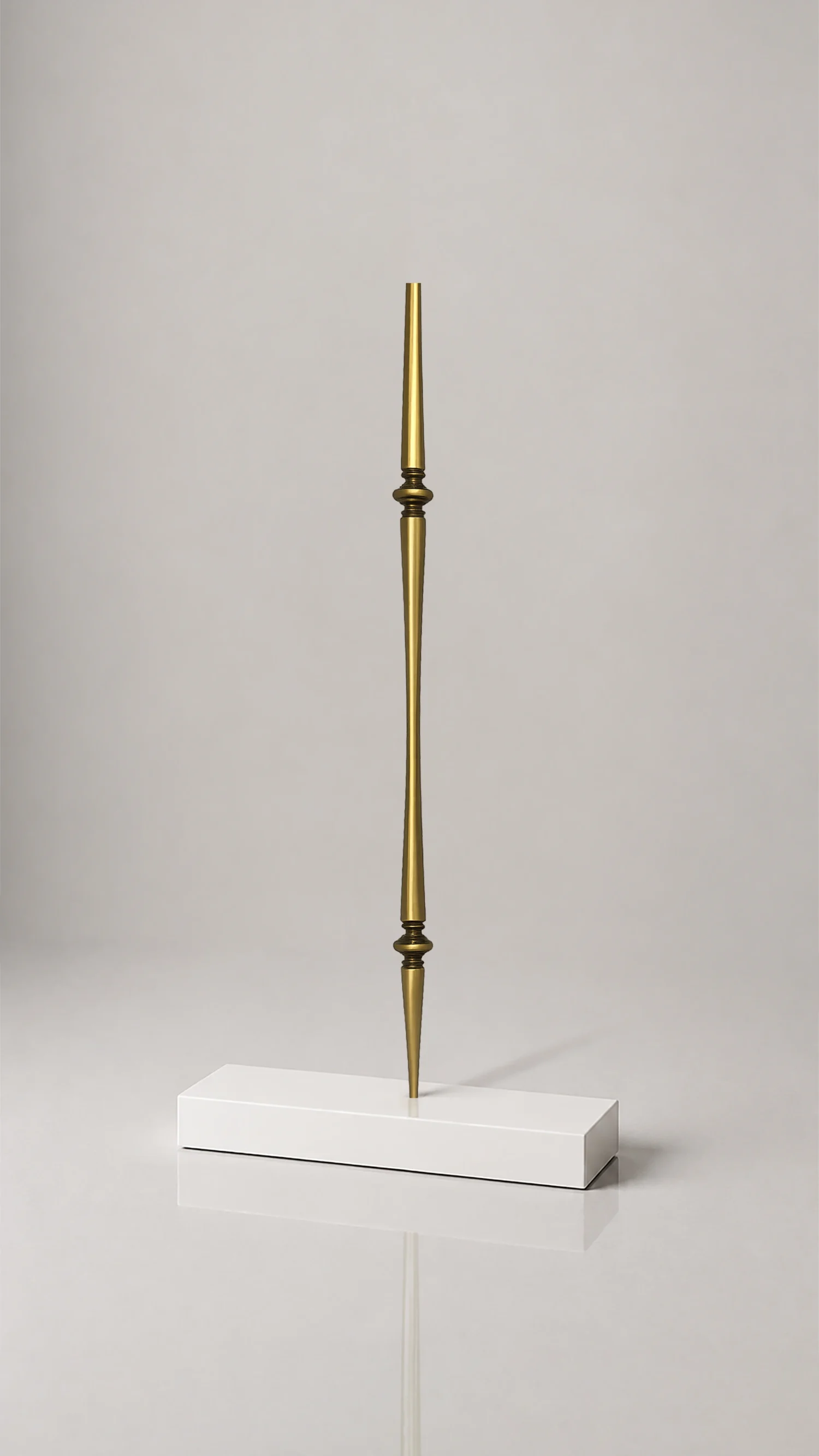 Classic Turned Brass Banister | Slim Traditional Stair Railing Spindle