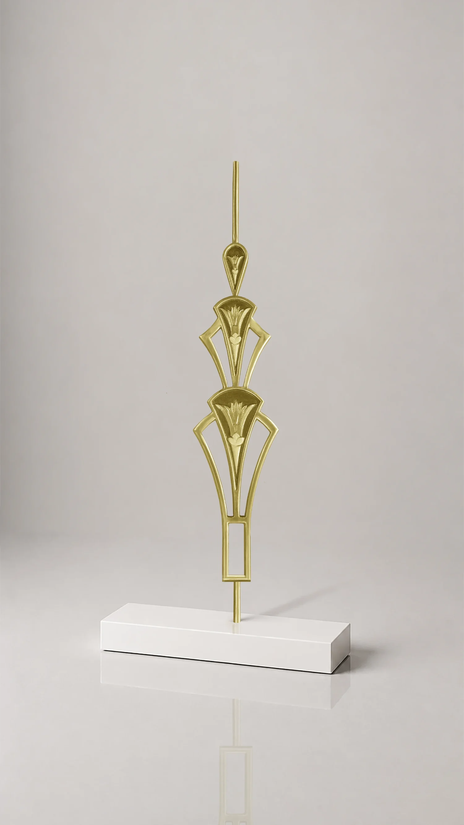 Art Deco Brass Banister | Decorative Floral Stair Railing Design