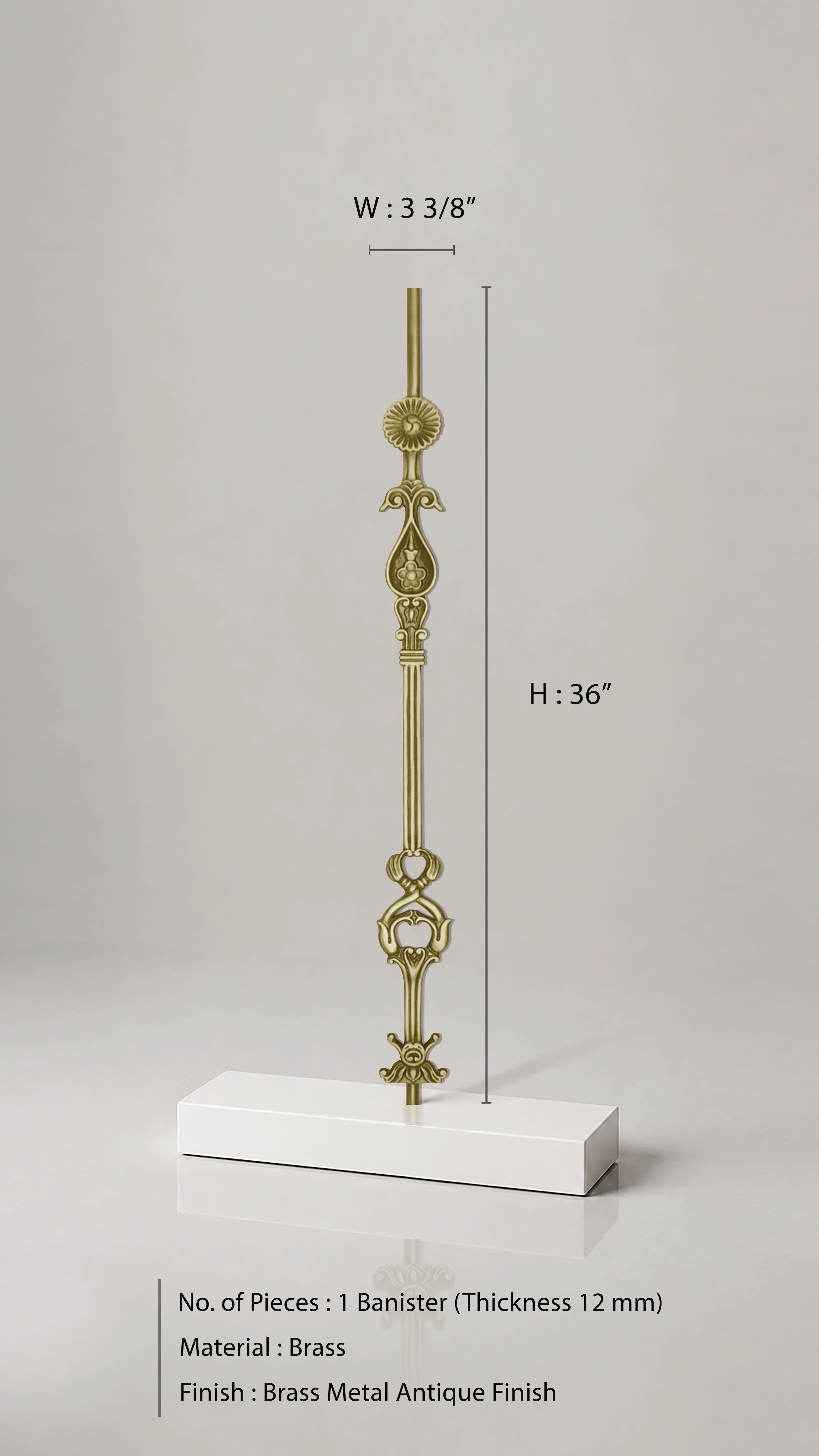 Classic Ornamental Brass Banister | Heritage Stair Railing Design - Image 3
