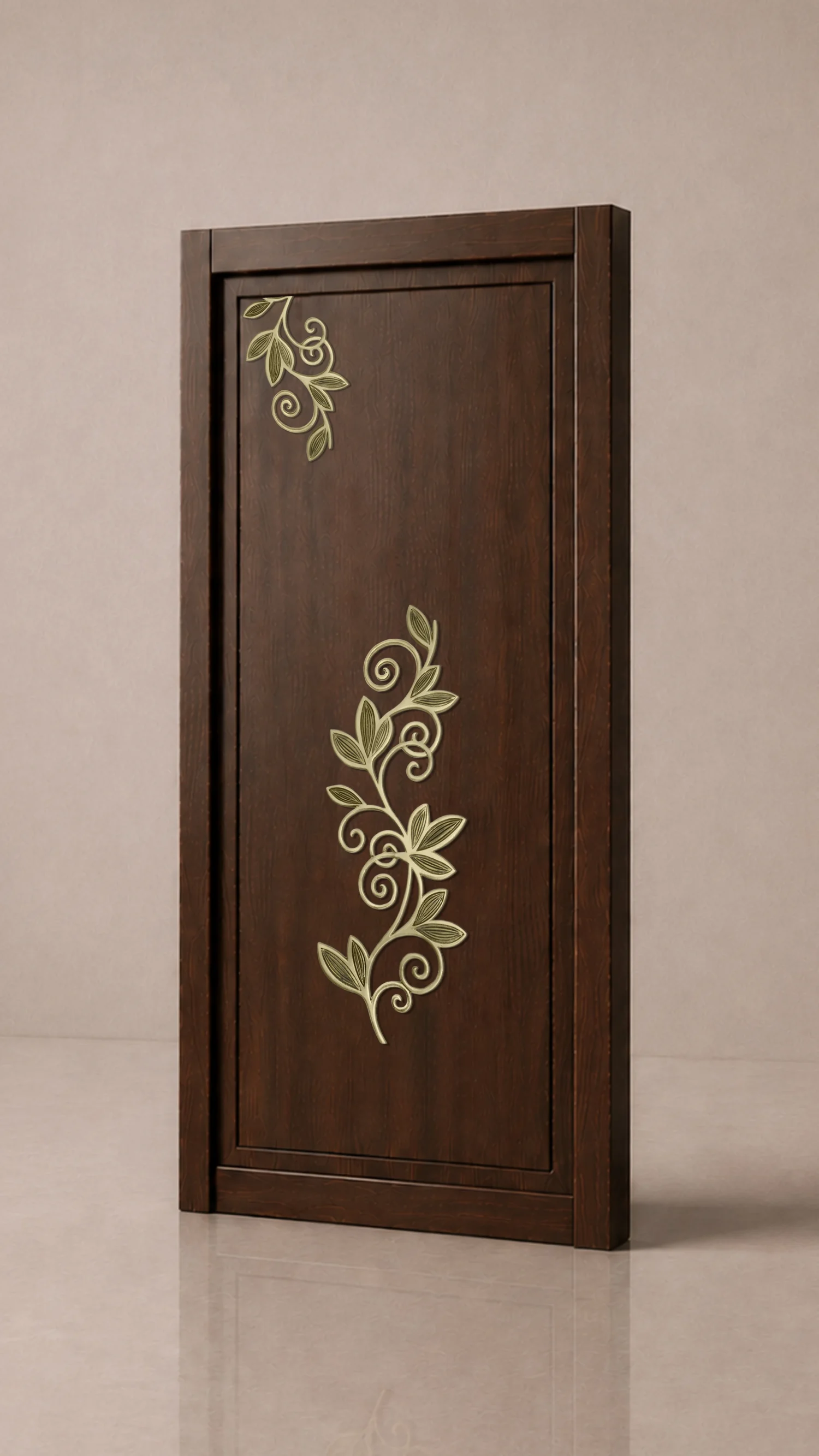 Traditional Floral Vine Corner Design | Decorative Brass Entrance Panel