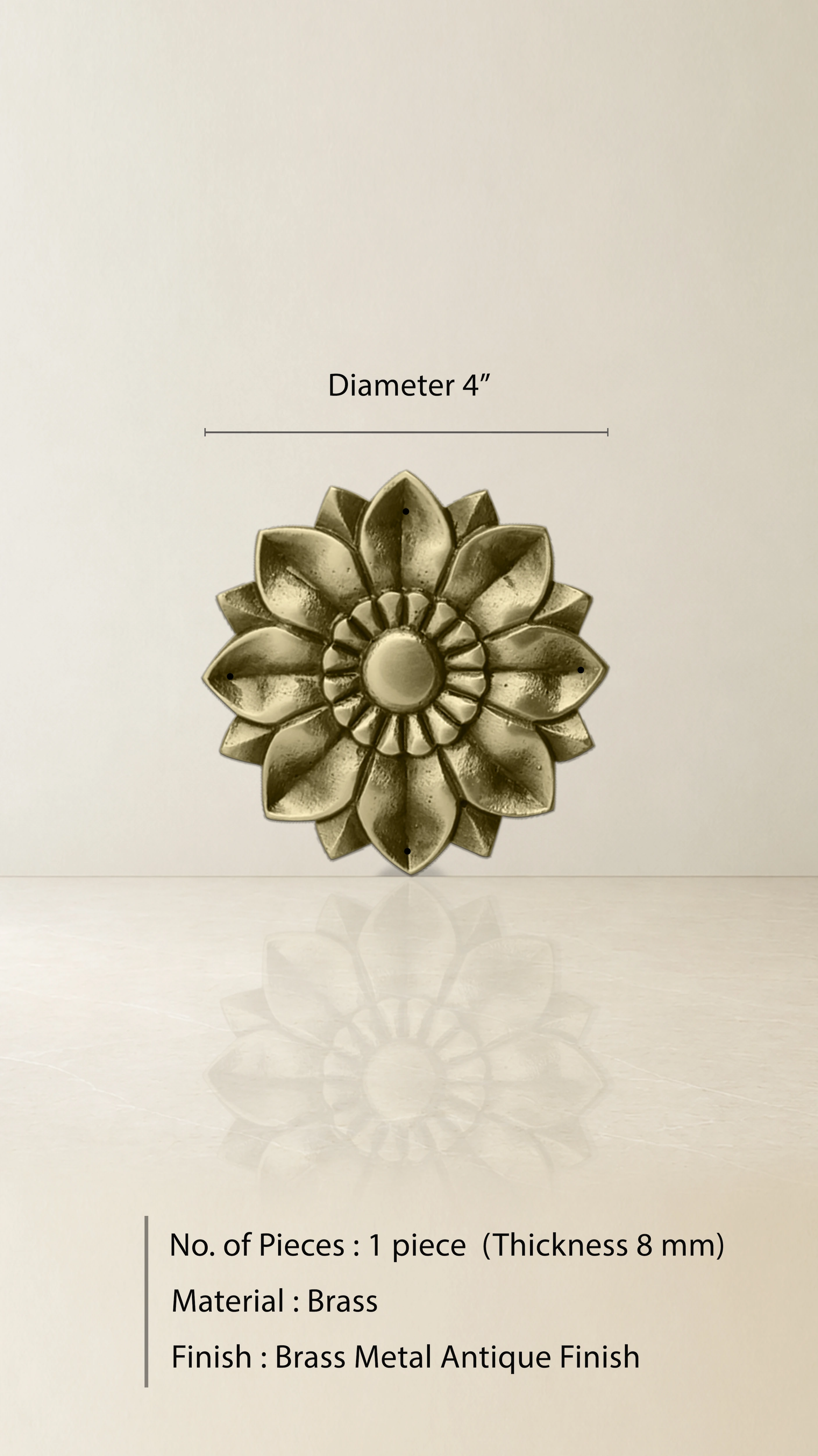 Eight Petal Flower Brass Metal accessory - Grill Type - Image 2