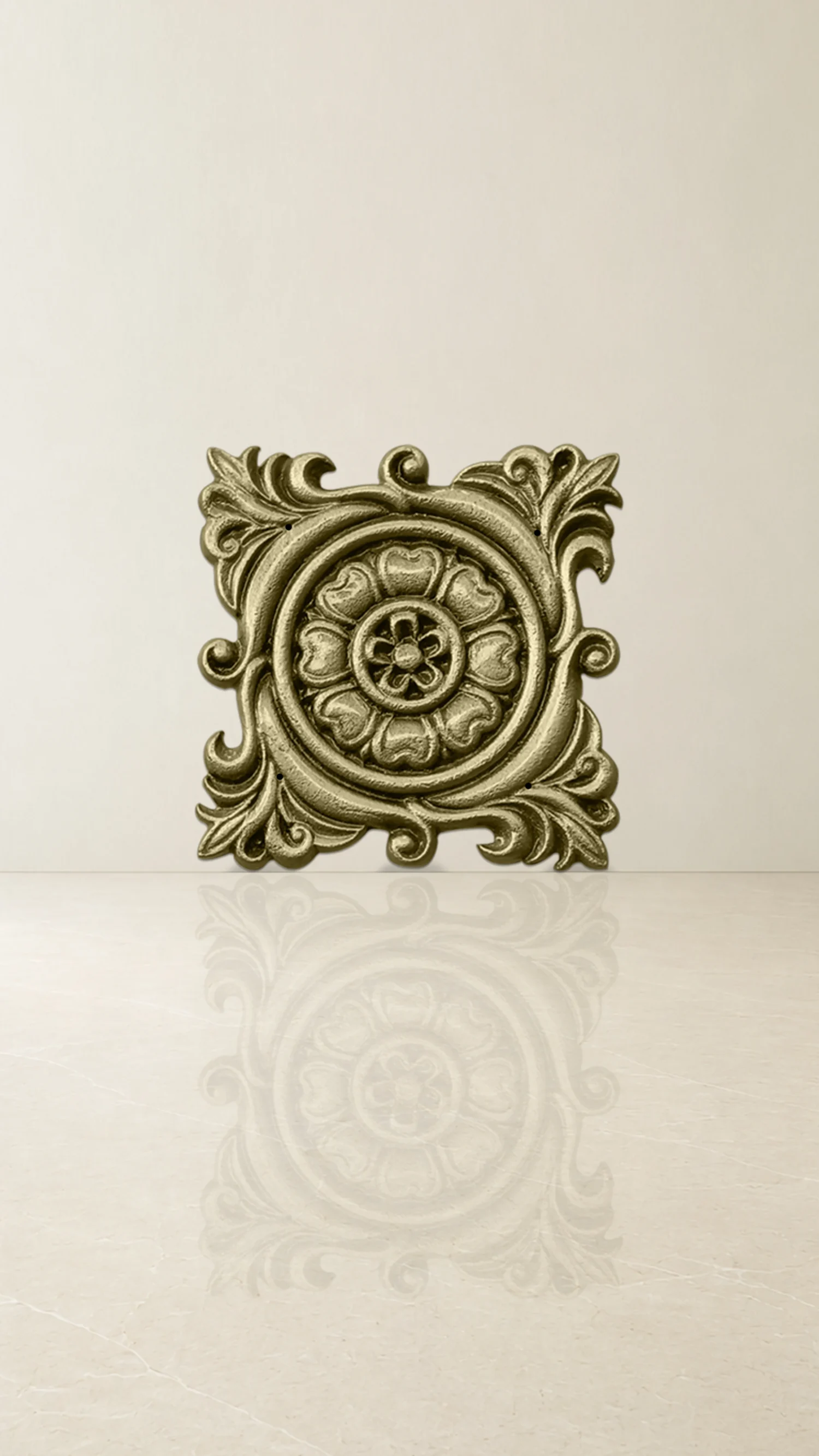 Geometric Flower Brass Square Accessories - Grill Type