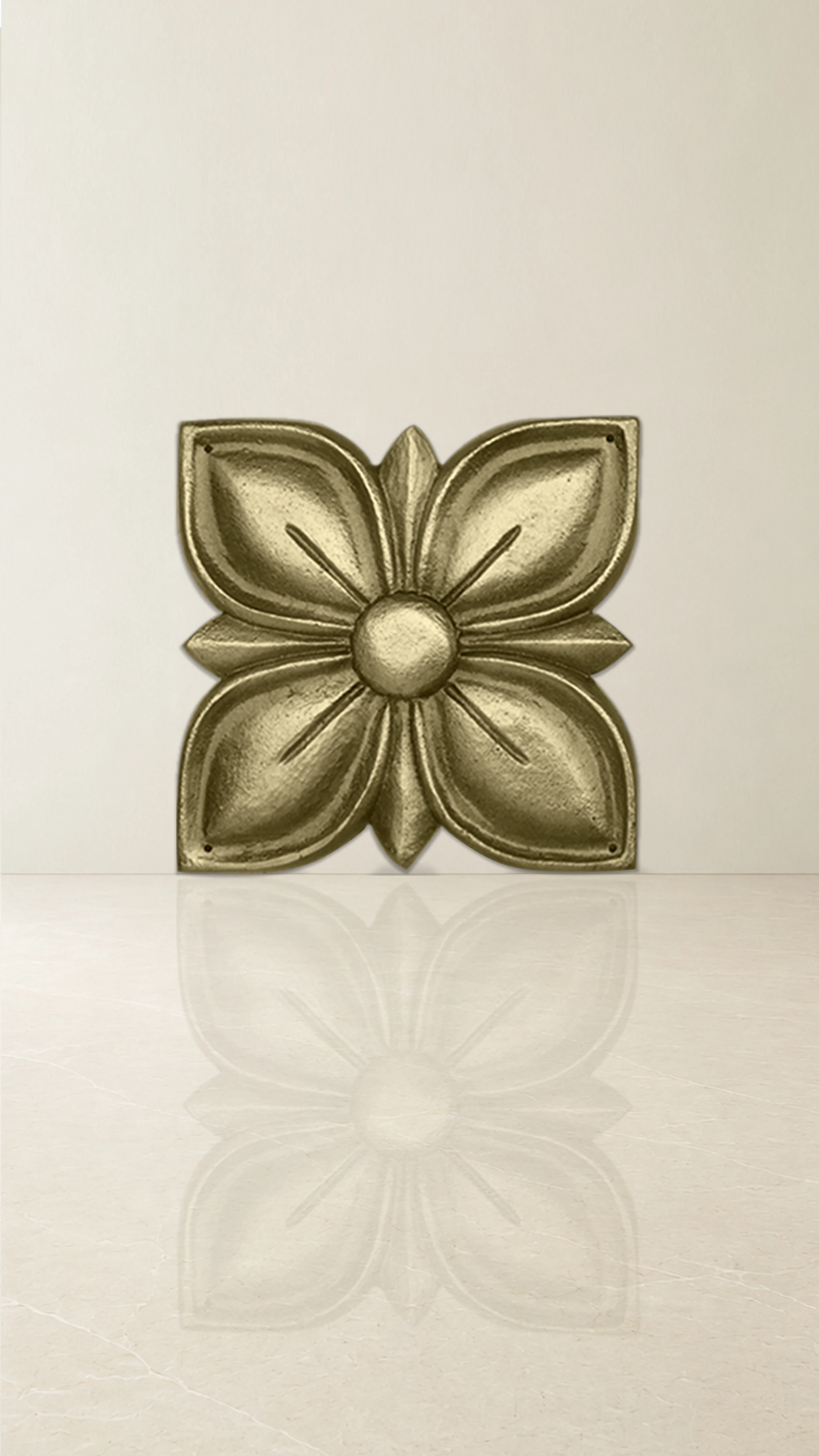 Geometrical Flower Themed Brass Accessory -Grill Type