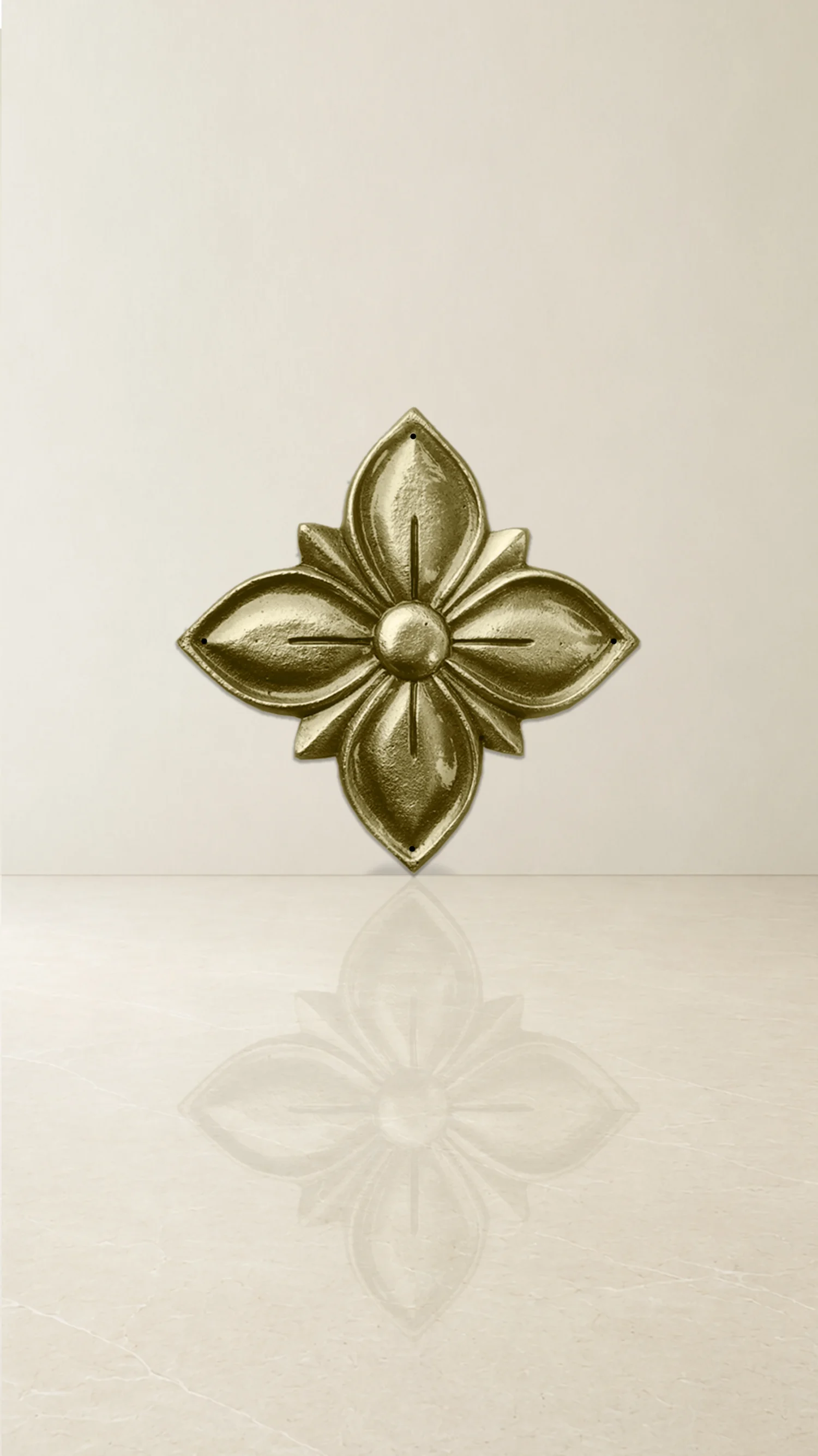 Semi Geometrical Flower Themed Brass Accessory -Grill Type