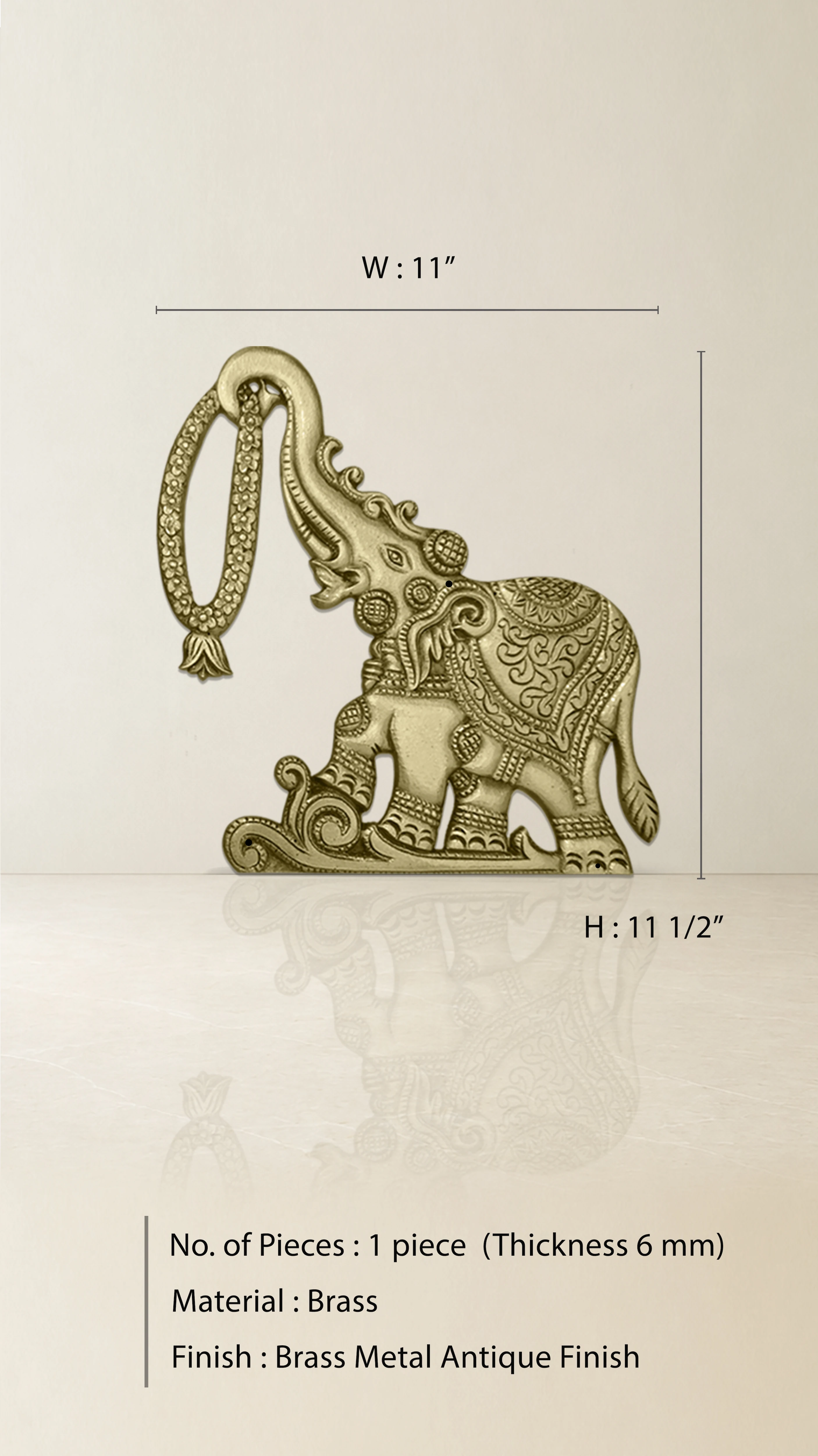 Elephant themed Brass Pooja Accessory -Right - Image 2