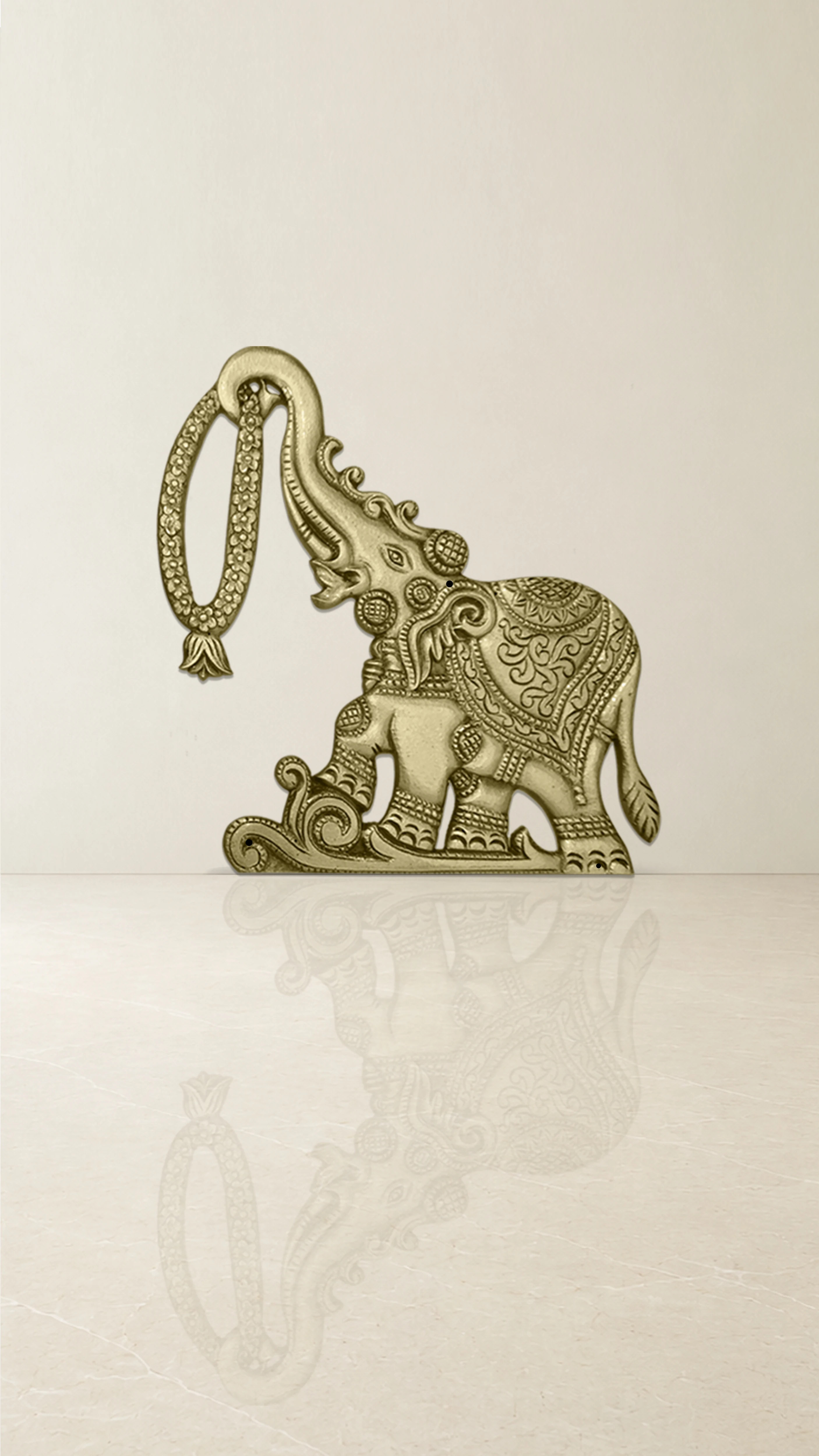 Elephant themed Brass Pooja Accessory -Right