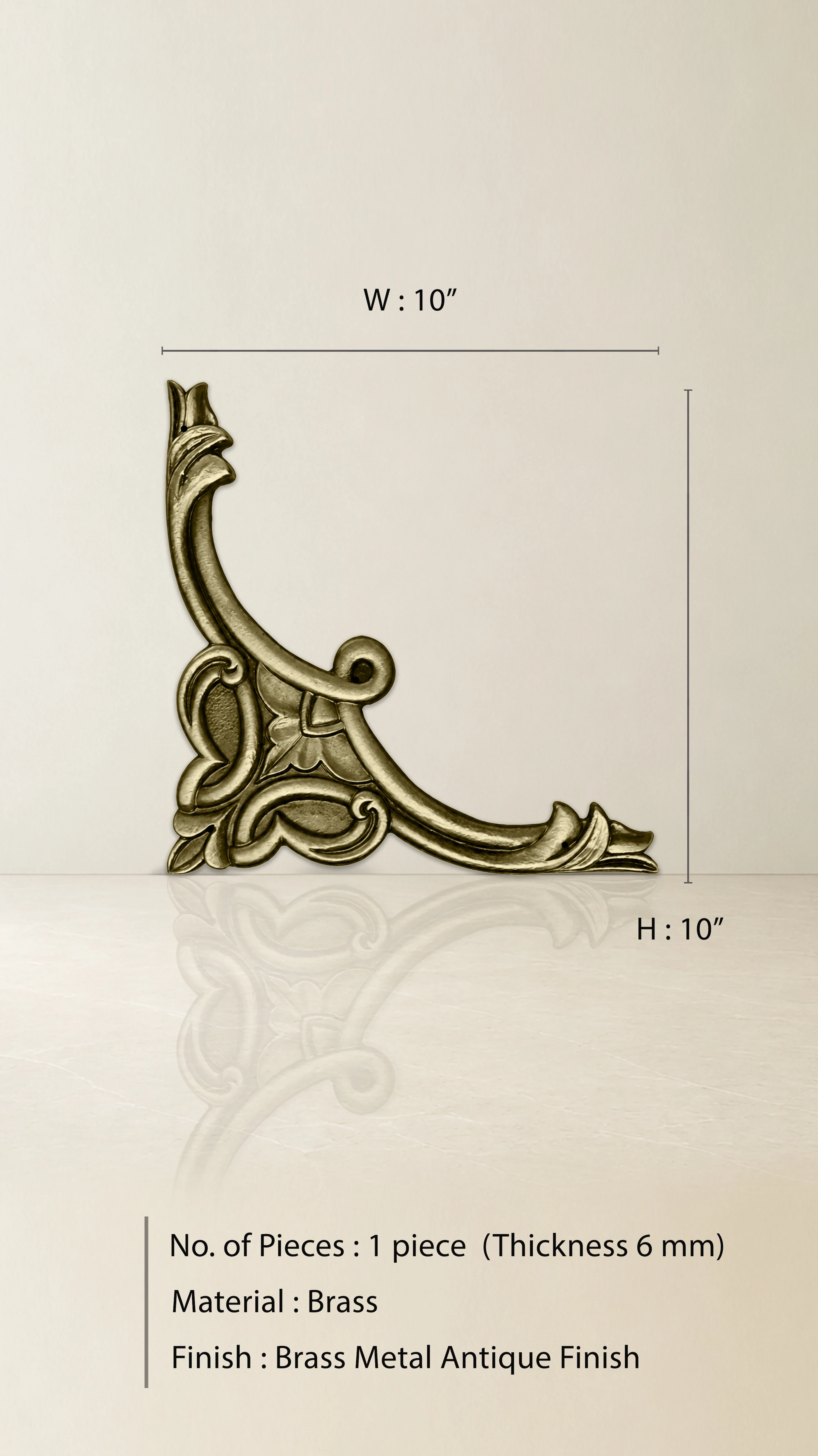 Contemporary Brass Left Corner Accessory - Image 2