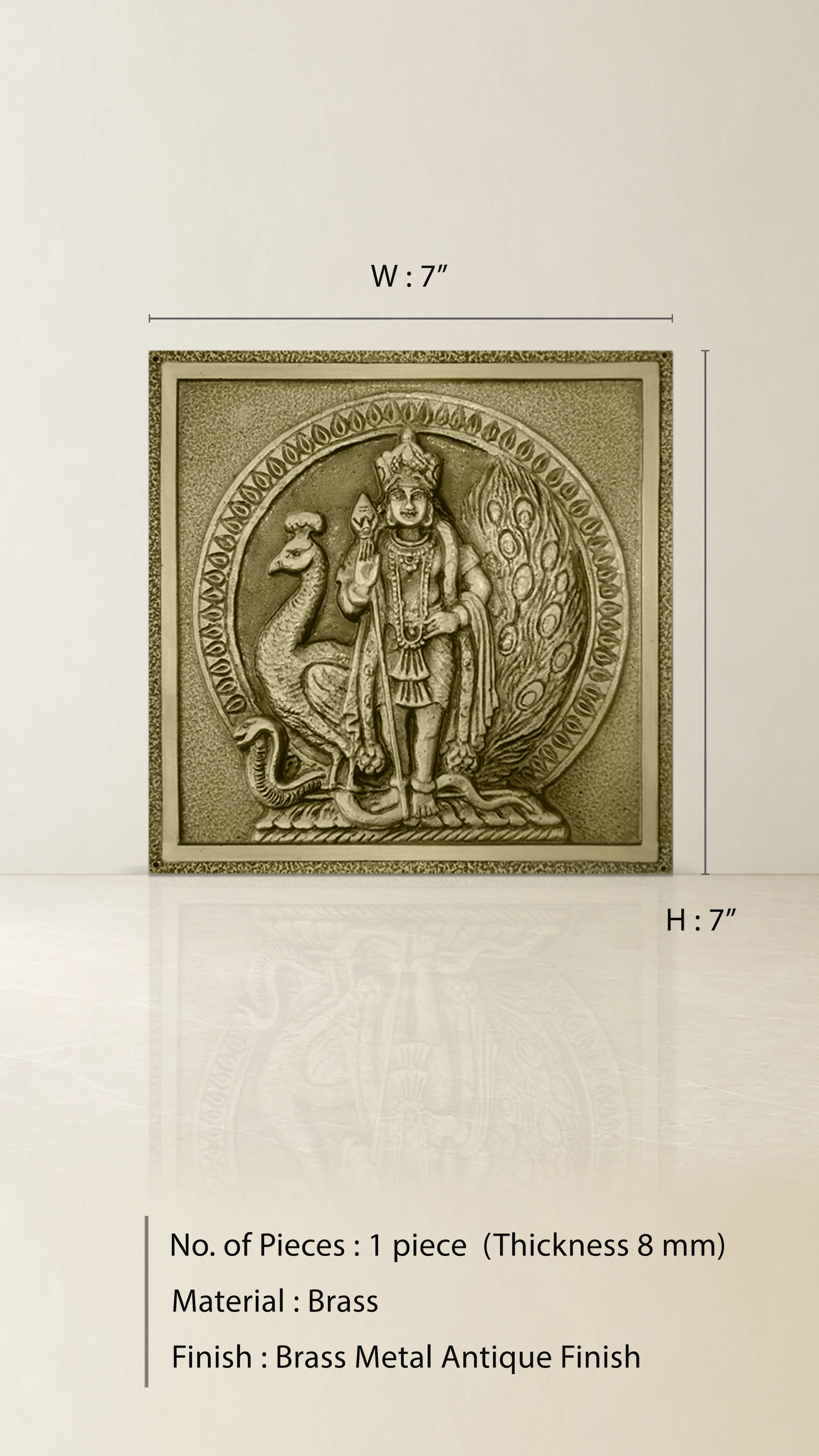 Subramanyeswara Swamy Brass Accessory - Plate Type - Image 2