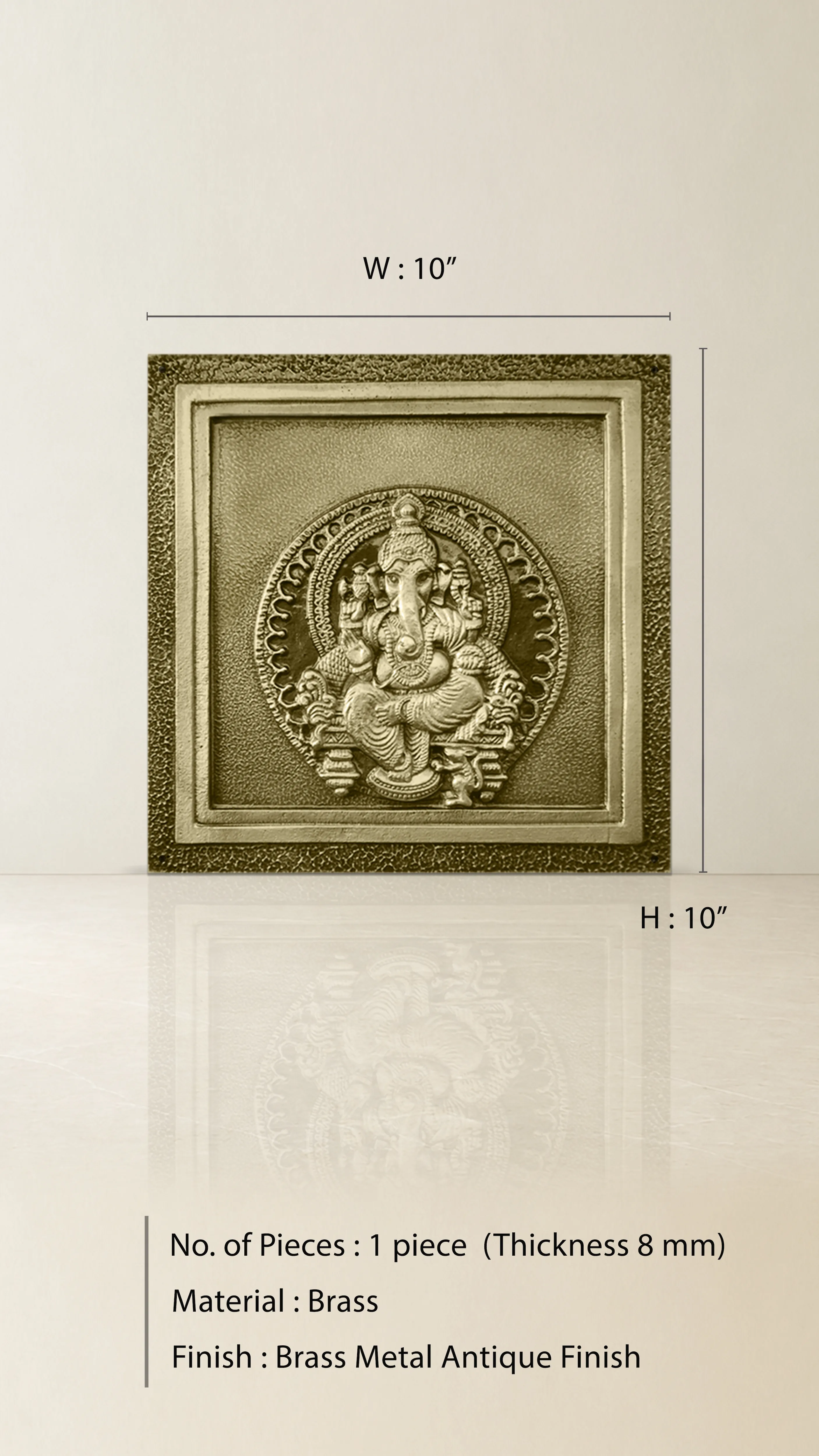Lord Ganesh Brass Accessory - Plate Type - Image 2