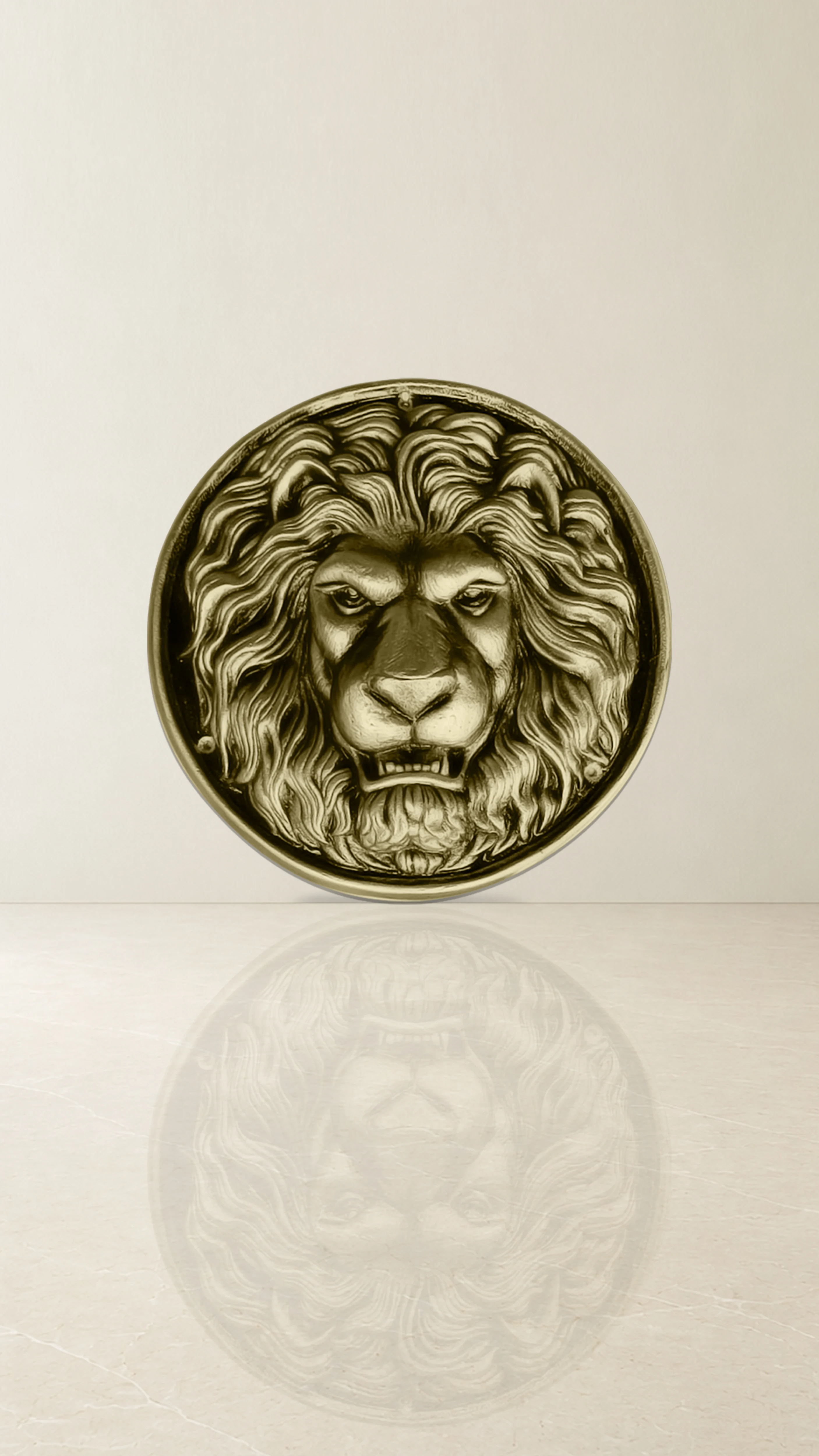 Lion Brass Round Accessory