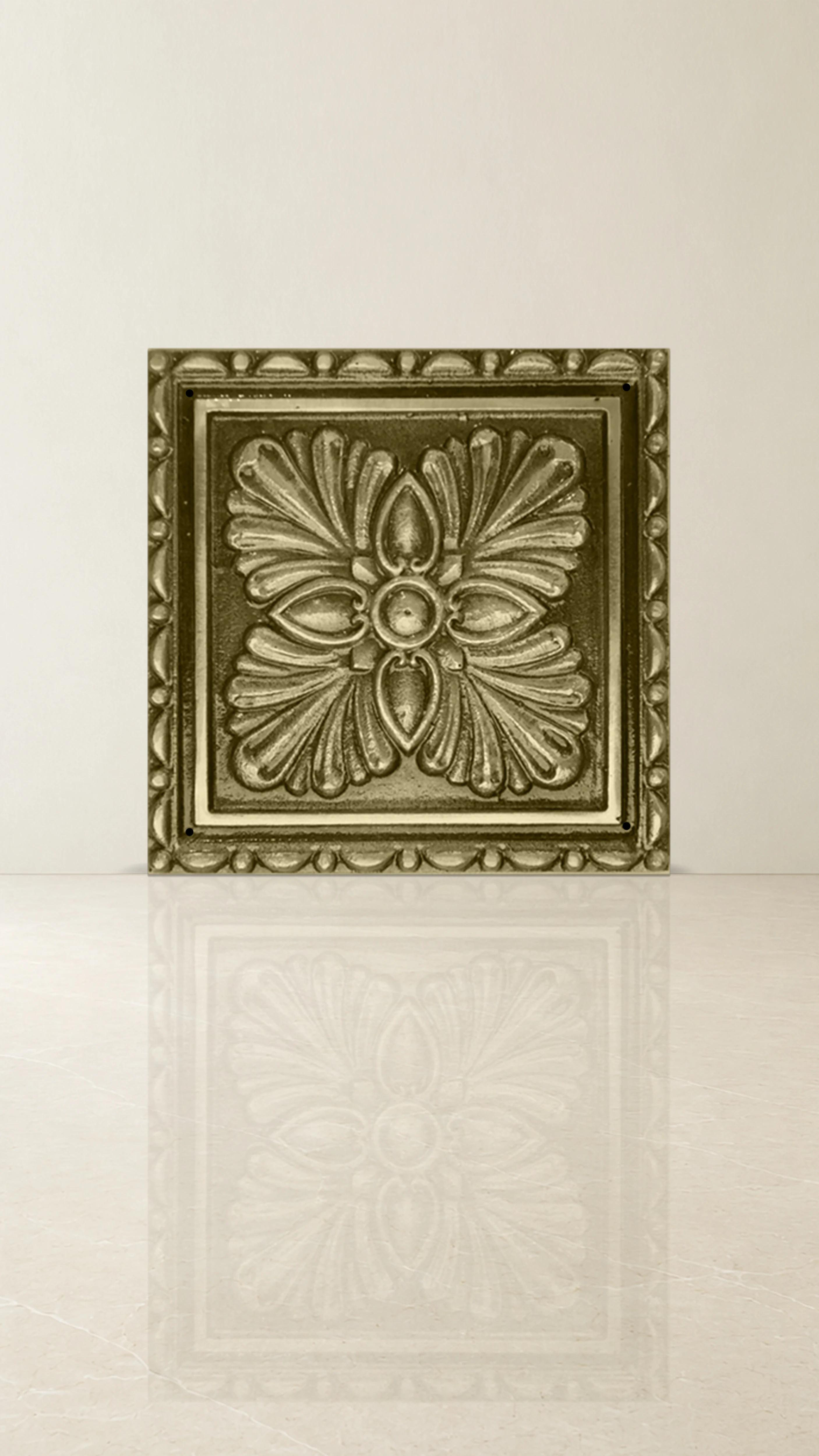Leafy Traditional Brass Square Accessory