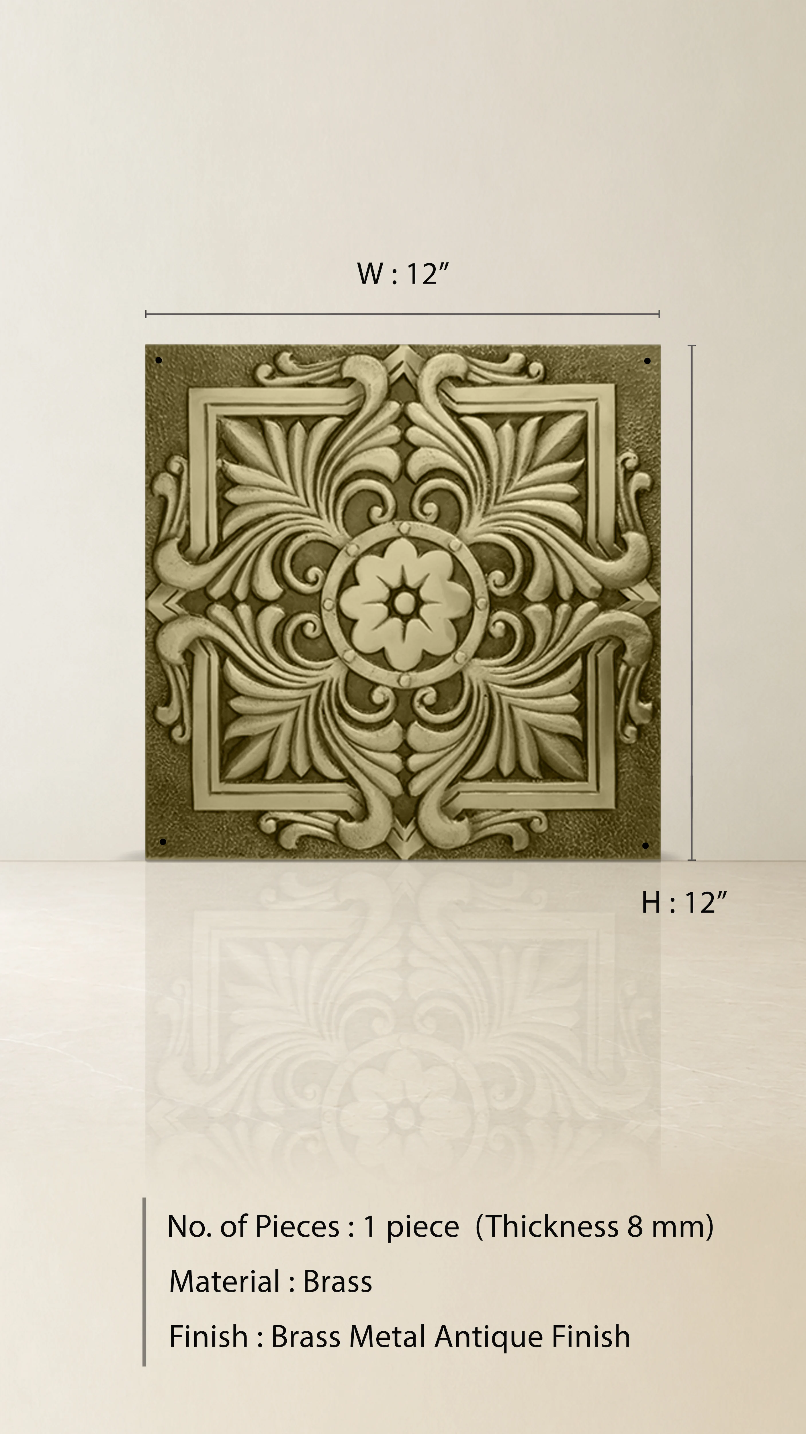 Vintage Brass Square Accessory - Image 2