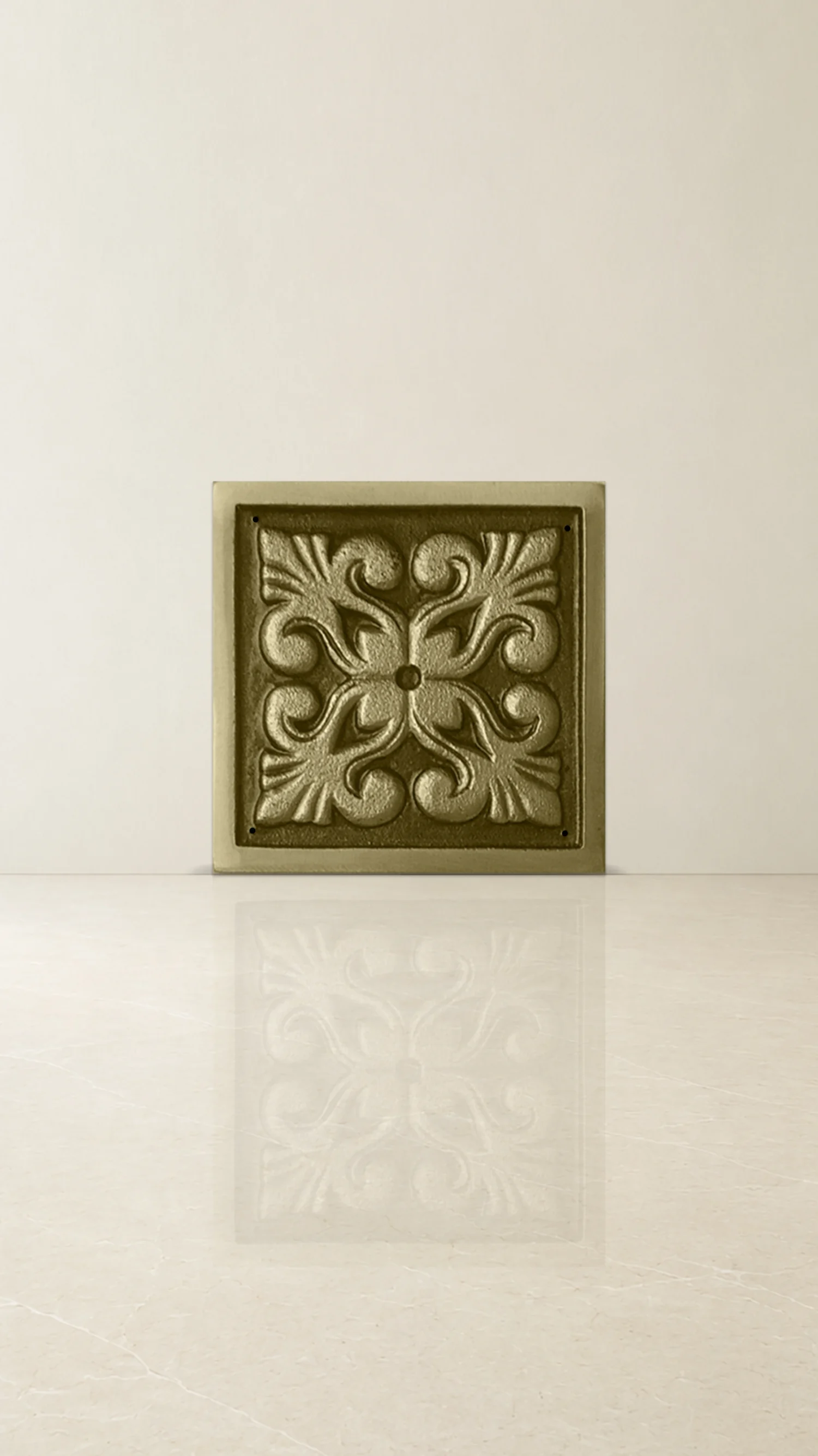 Floral Traditional Brass Square Accessory