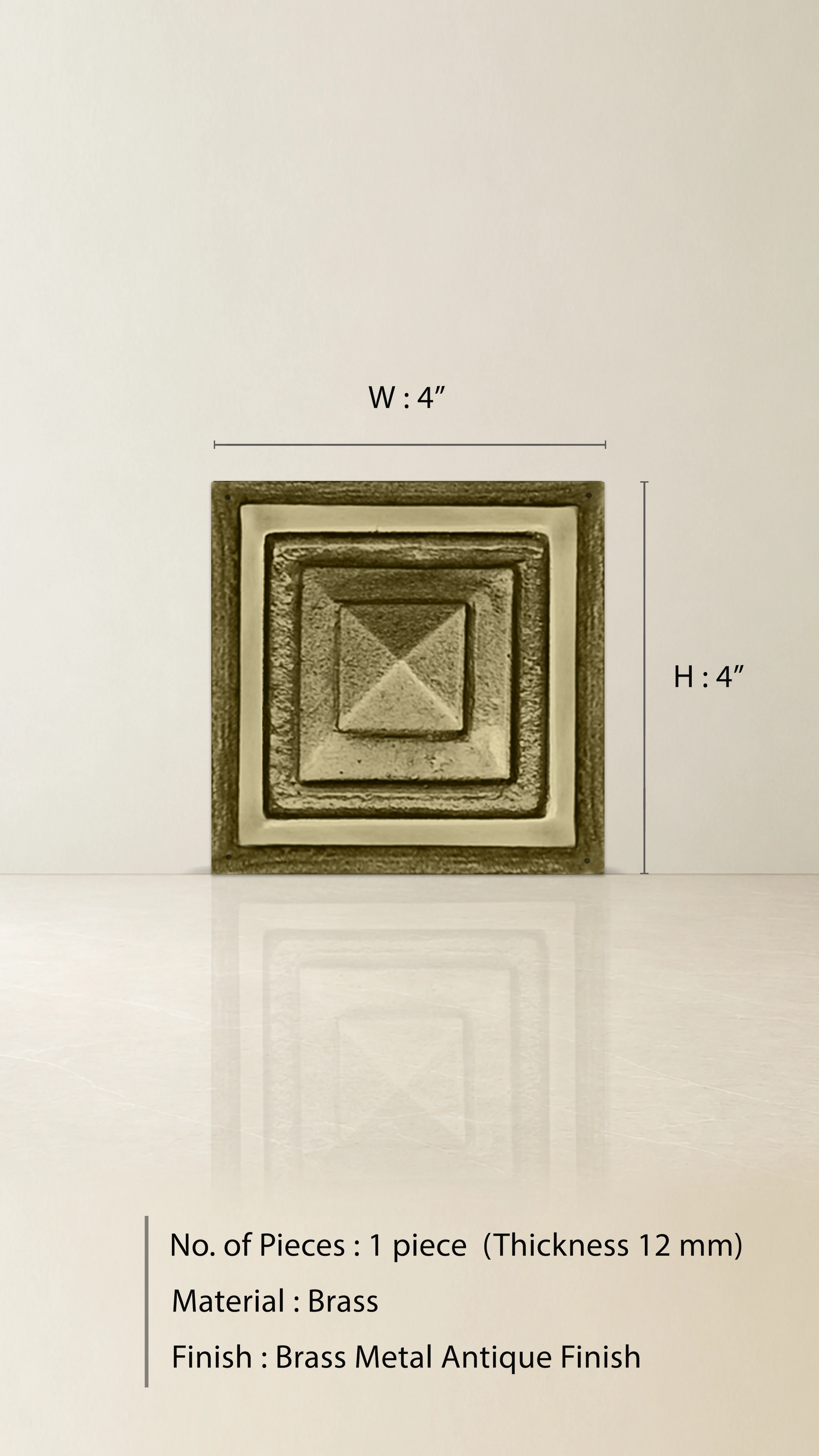 Large Brass Pyramid Accessory - Image 2