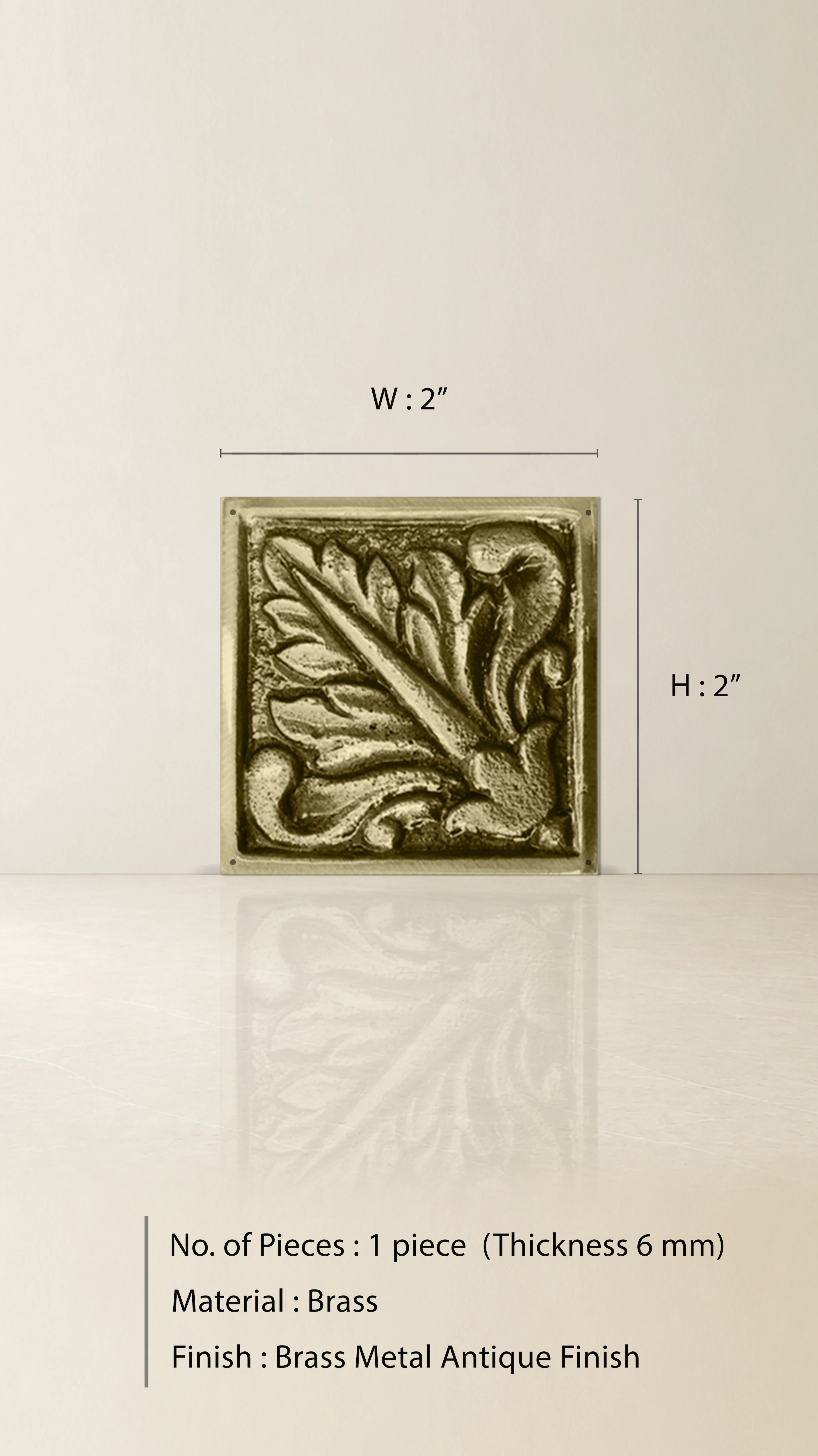 Grown Leaf Brass Square Accessories - Plate Type - Image 2